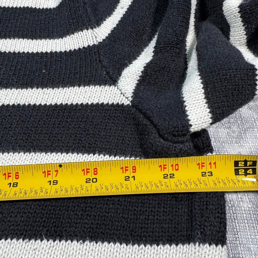 Polo Ralph Lauren Sweater Mens XL Navy White Striped Cotton Knit Preppy Crewneck